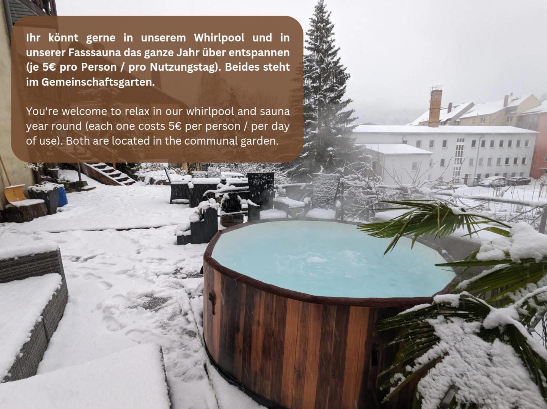 Famzi - Urlaubsmagie - Familienwohnung Mit Gemeinschaftsgarten, -Sauna & -Pool Sebnitz Bagian luar foto